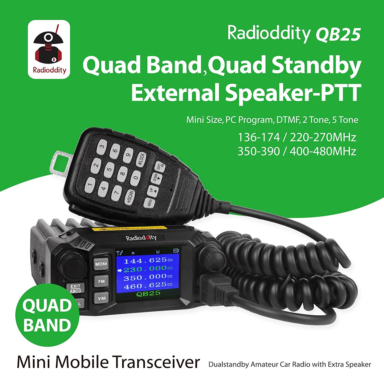 Radioddity QB25 Pro Quad Band QuadStandby Mobile Ham Amateur Radio