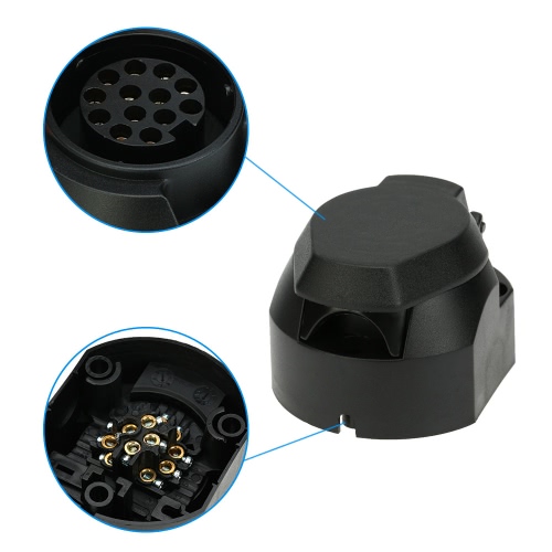 12V 13Pole Tow Bar Towing Socket Frosted Material 13Pin Trailer