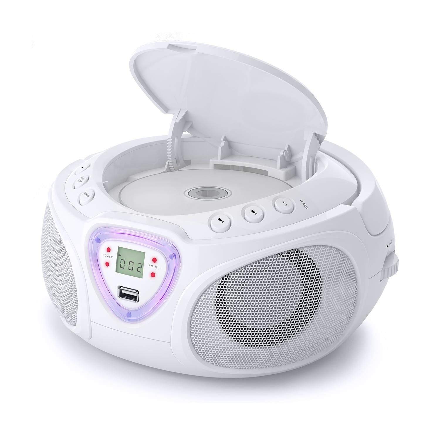 auna Roadie • Portable Boombox with CD Player and Radio • LED Light