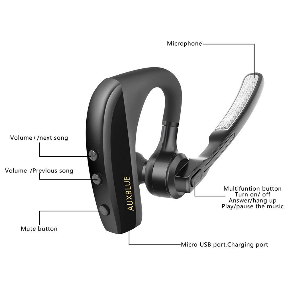 Bluetooth Headset V4.1 inEar Wireless Hands Free Headphone with Mic