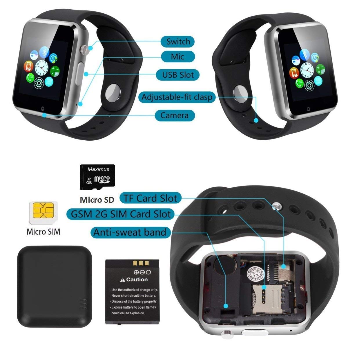 aeifond bluetooth smartwatch