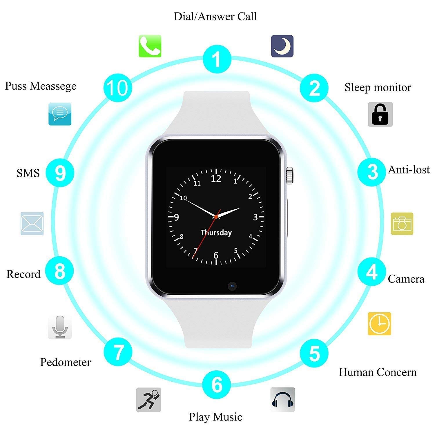 wjpilis touch screen smart wrist watch