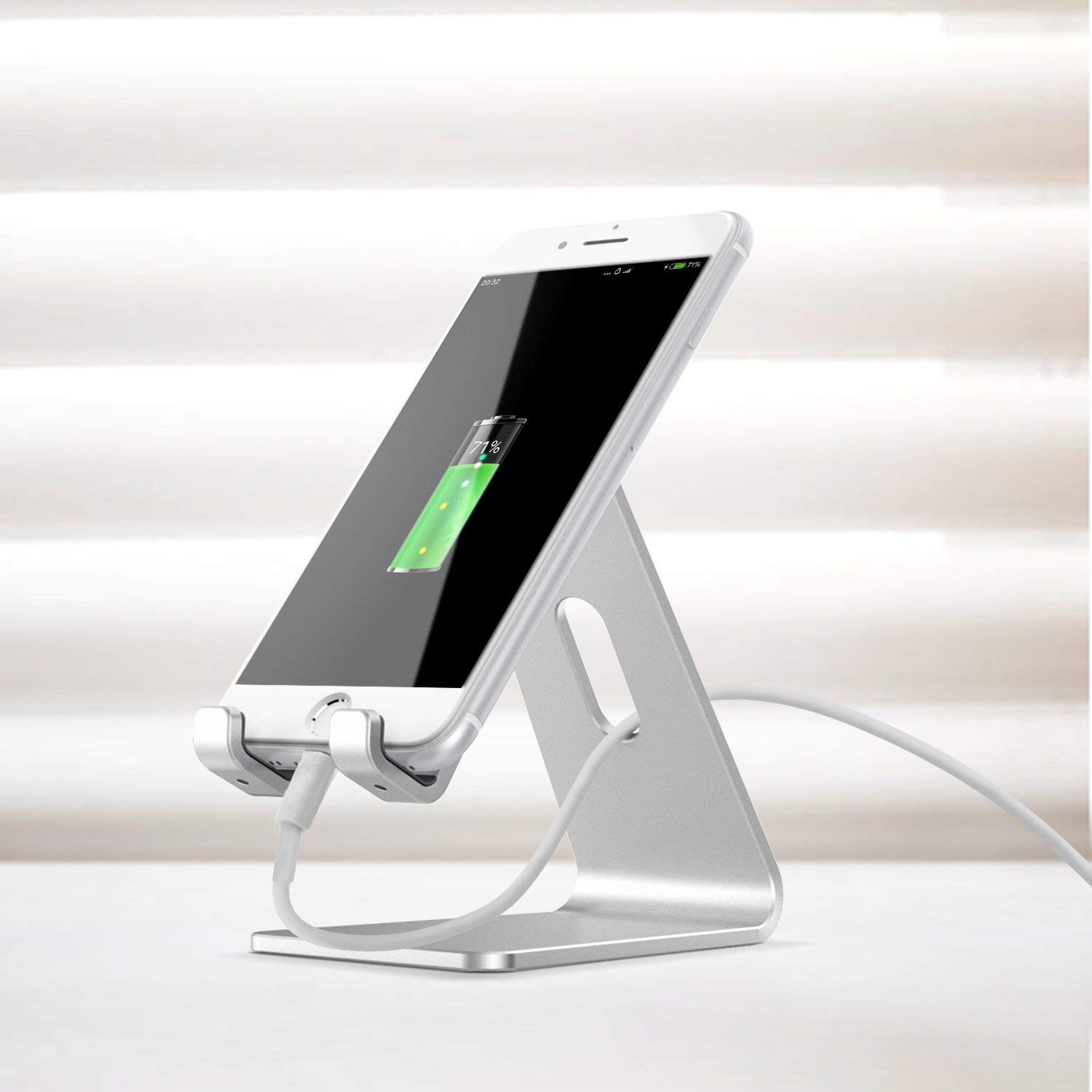 Desktop Cell Phone Stand, Portable Aluminum Smartphone Holder Cellphone