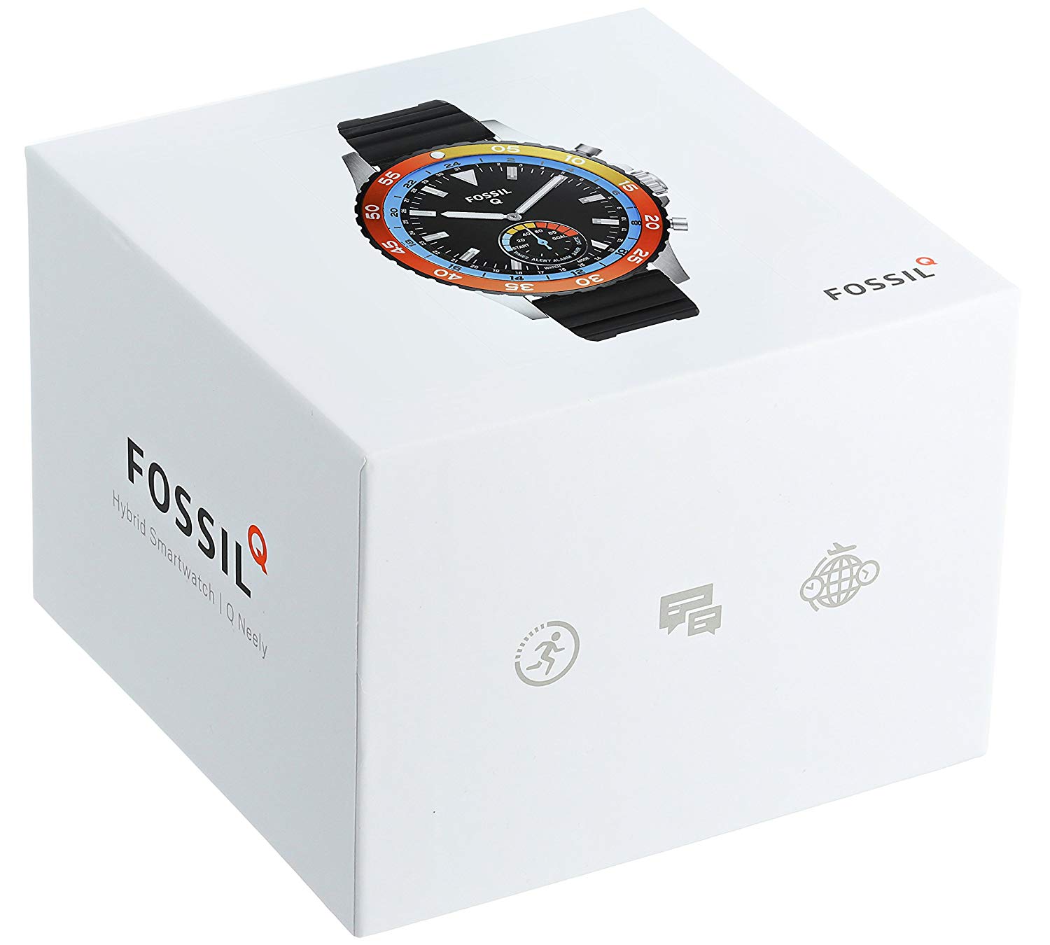 fossil q crewmaster hybrid black silicone smartwatch