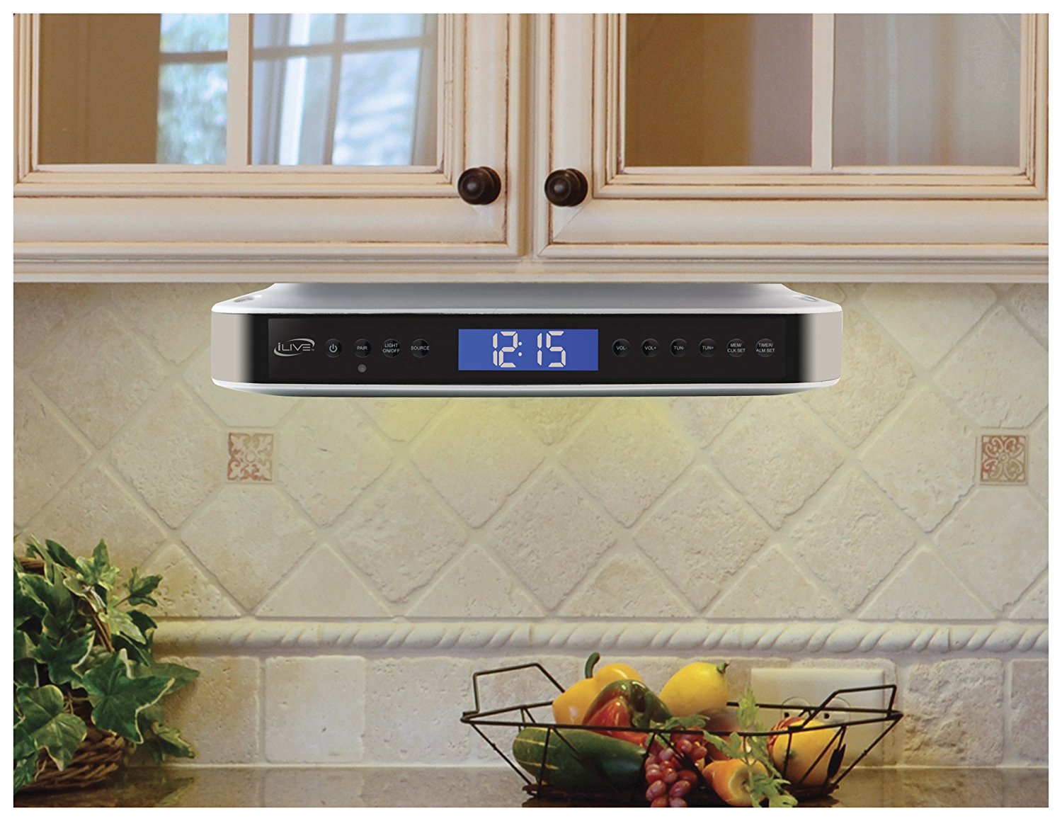 iLive iKB333S Under Radio with Bluetooth Speakers (Silver