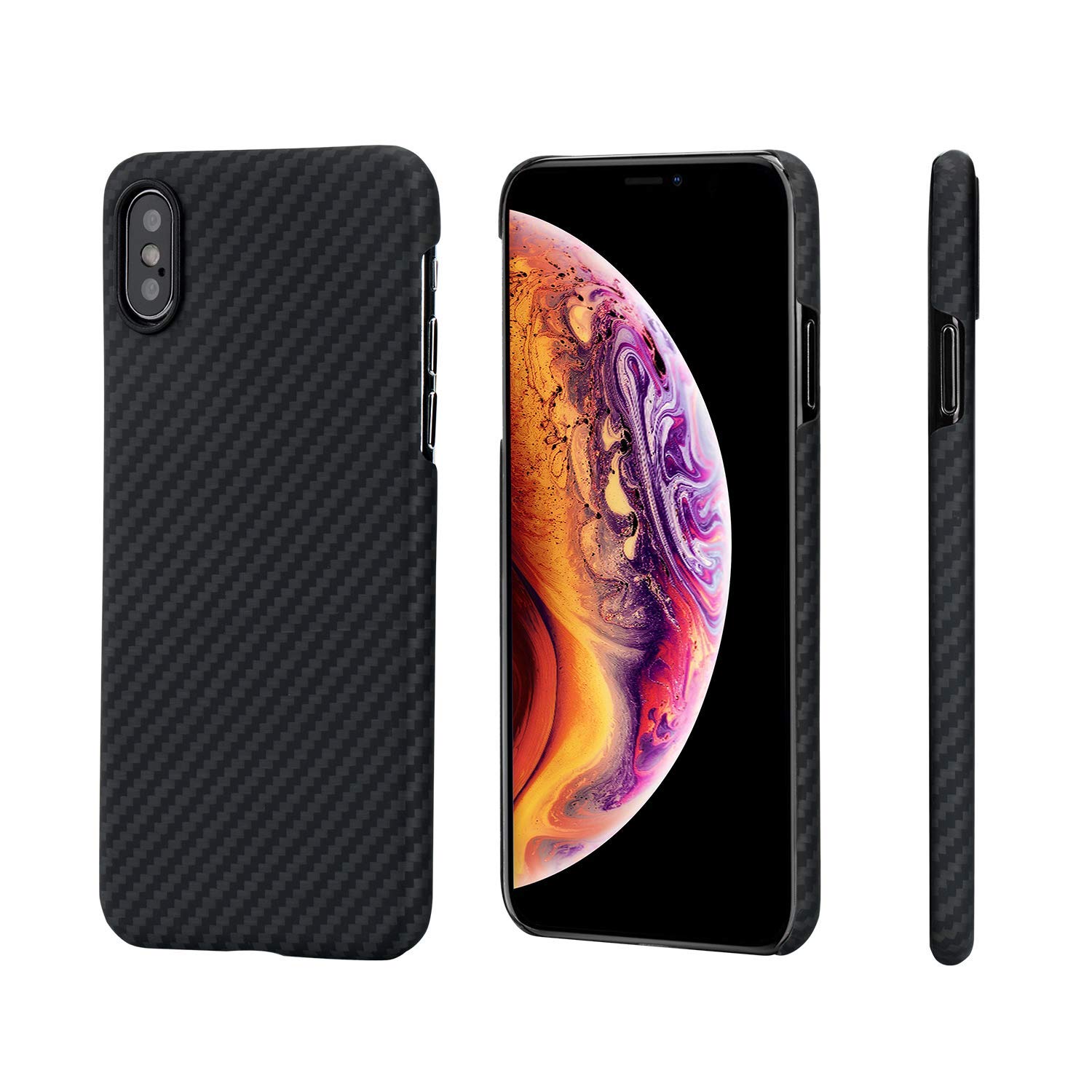 iPhone Xs Max Case,PITAKA Magcase Aramid Fiber 6.5 Inch [Real Body Armor Material] Phone Case