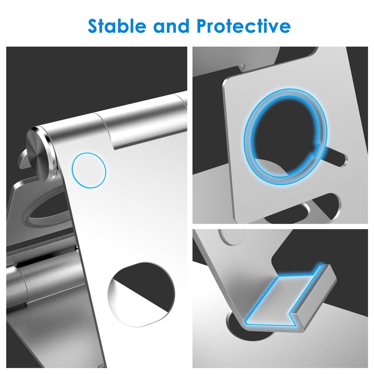 JETech 2in1 Aluminum Stand Compatible with Smartphones and Apple Watch, Foldable Holder, Multi