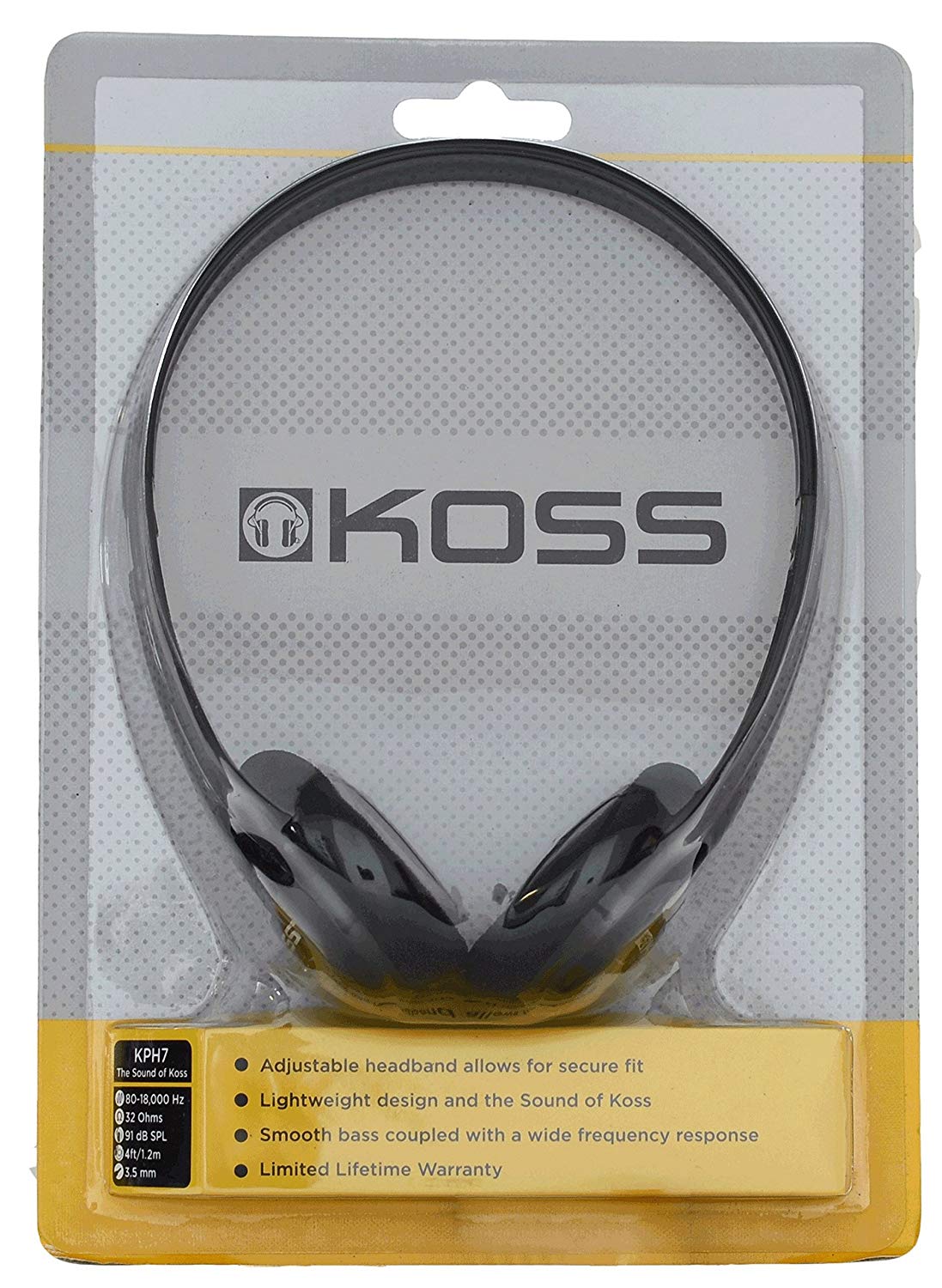 Koss KPH7 Lightweight Portable Headphone, Black BIG nano Best