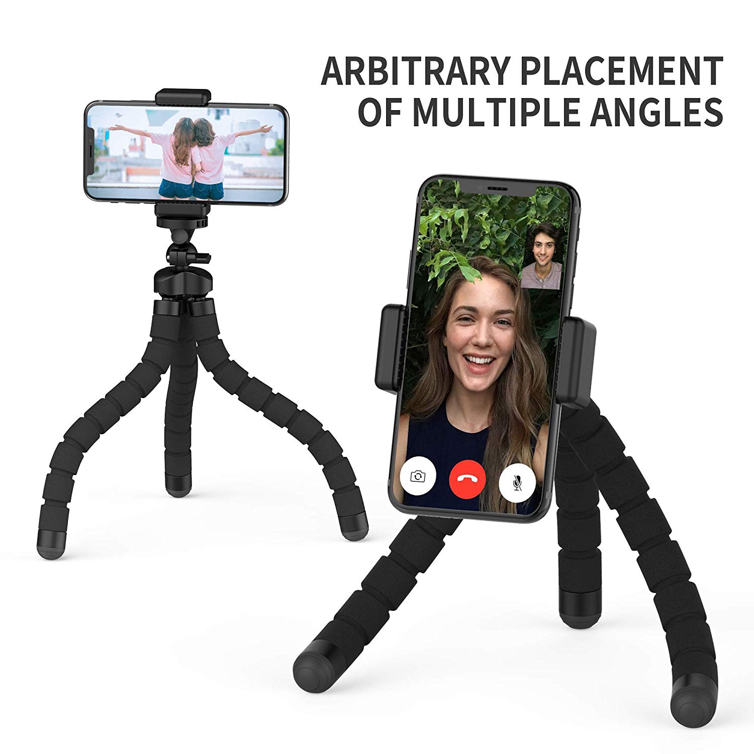 Phone Tripod, Vmini 11" Extended & Flexible Tripod for iPhone, with