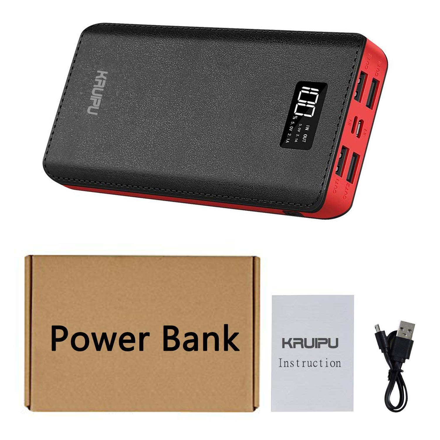 Power Bank 24000mAh Portable Charger Battery Pack 4 Output Ports Huge