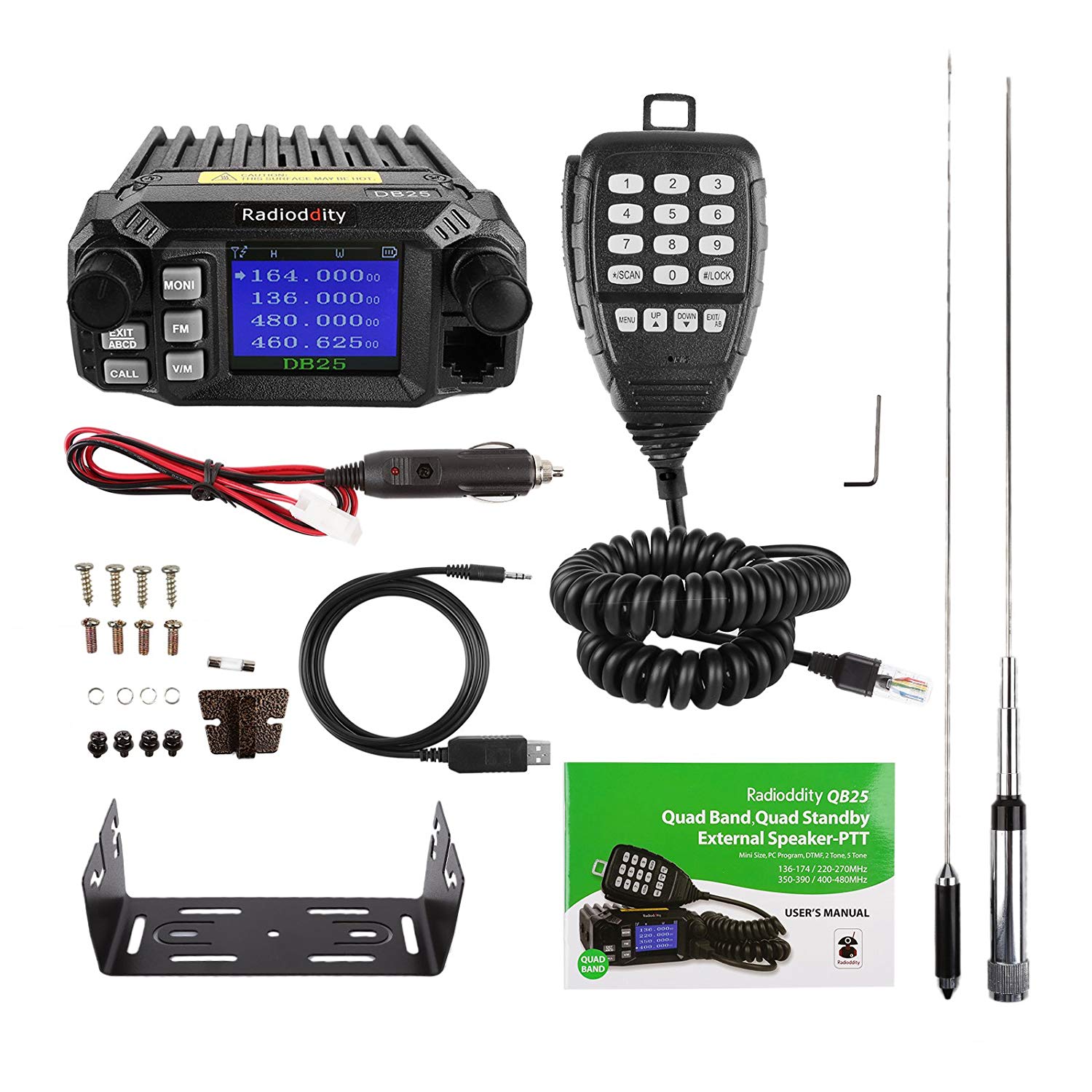 Radioddity QB25 Pro Quad Band QuadStandby Mobile Ham Amateur Radio