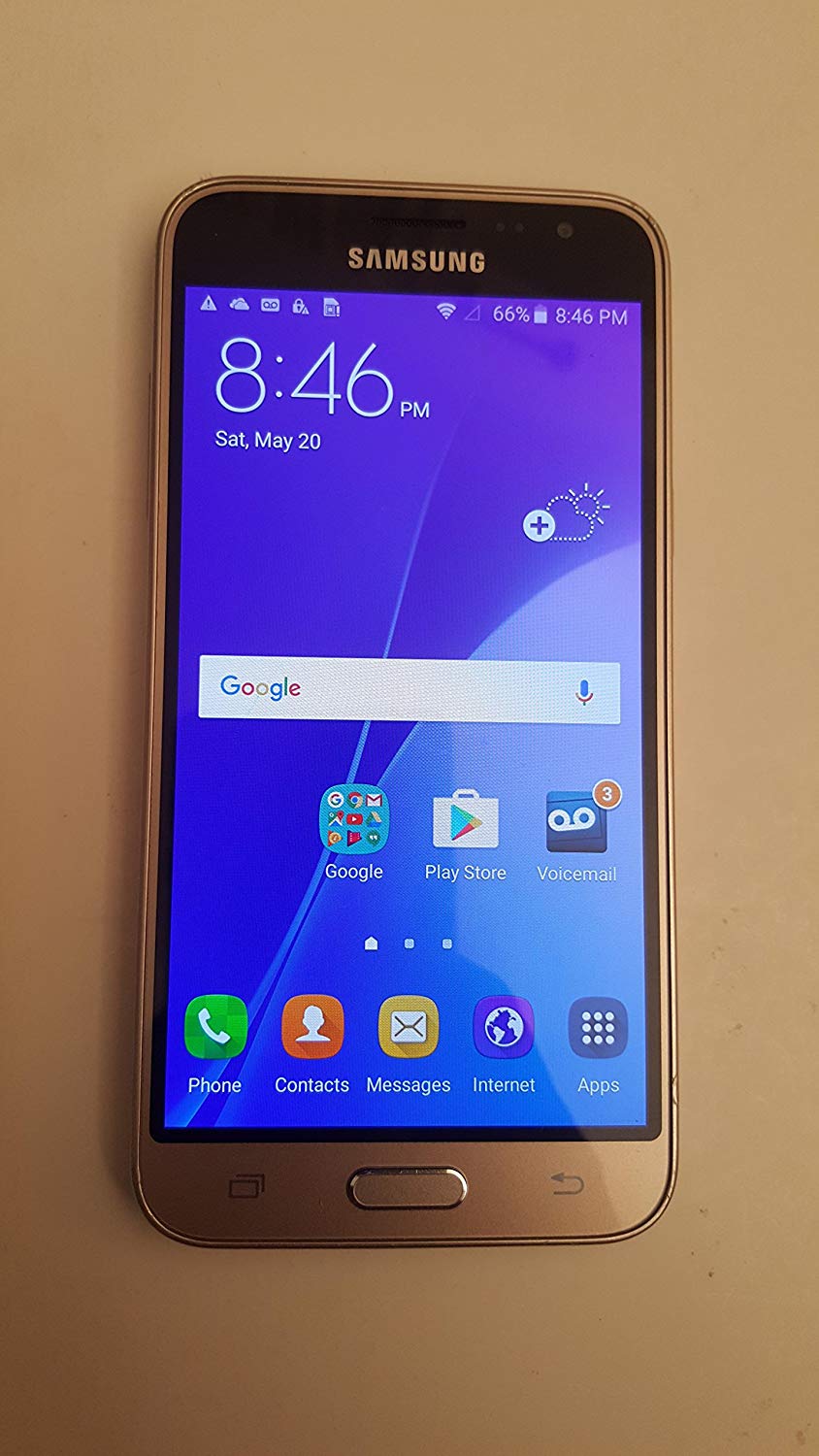 Samsung Galaxy J3 (2016) - No Contract Phone - Gold - (Virgin Mobile