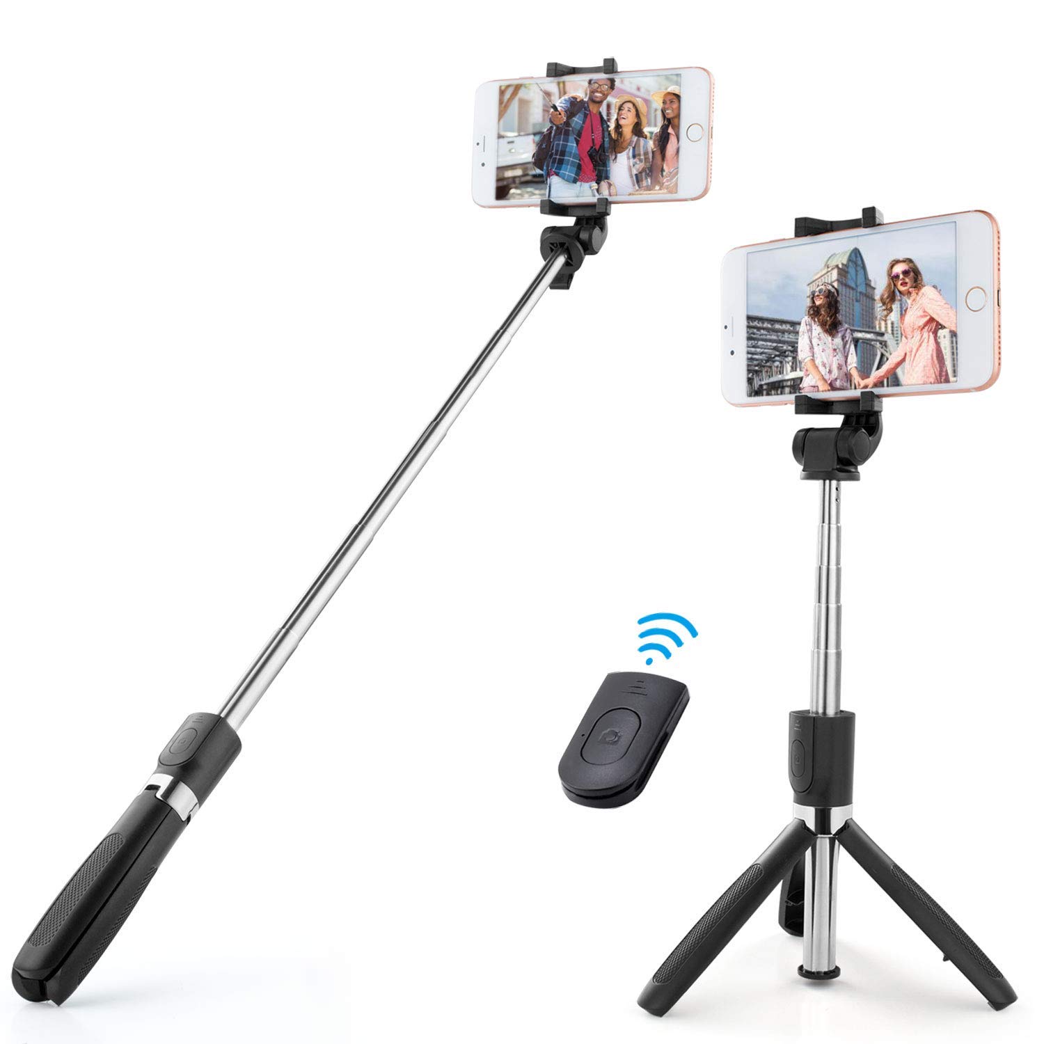 Selfie Stick,RVZHI Extendable Wireless Bluetooth Remote Tripod Stand