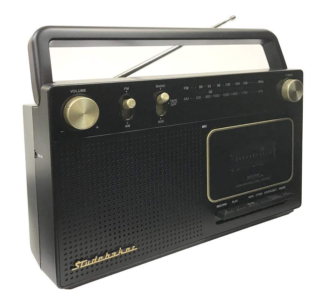 Studebaker Portable Retro Home Audio Stereo AM/FM Radio & Cassette