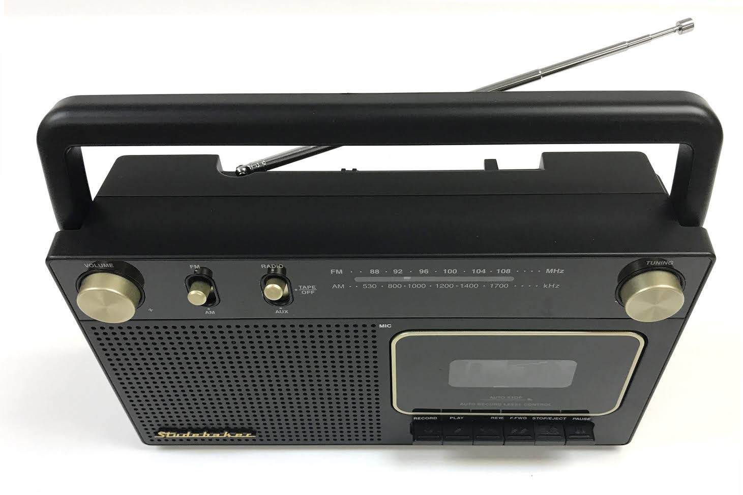 Studebaker Portable Retro Home Audio Stereo AM/FM Radio & Cassette
