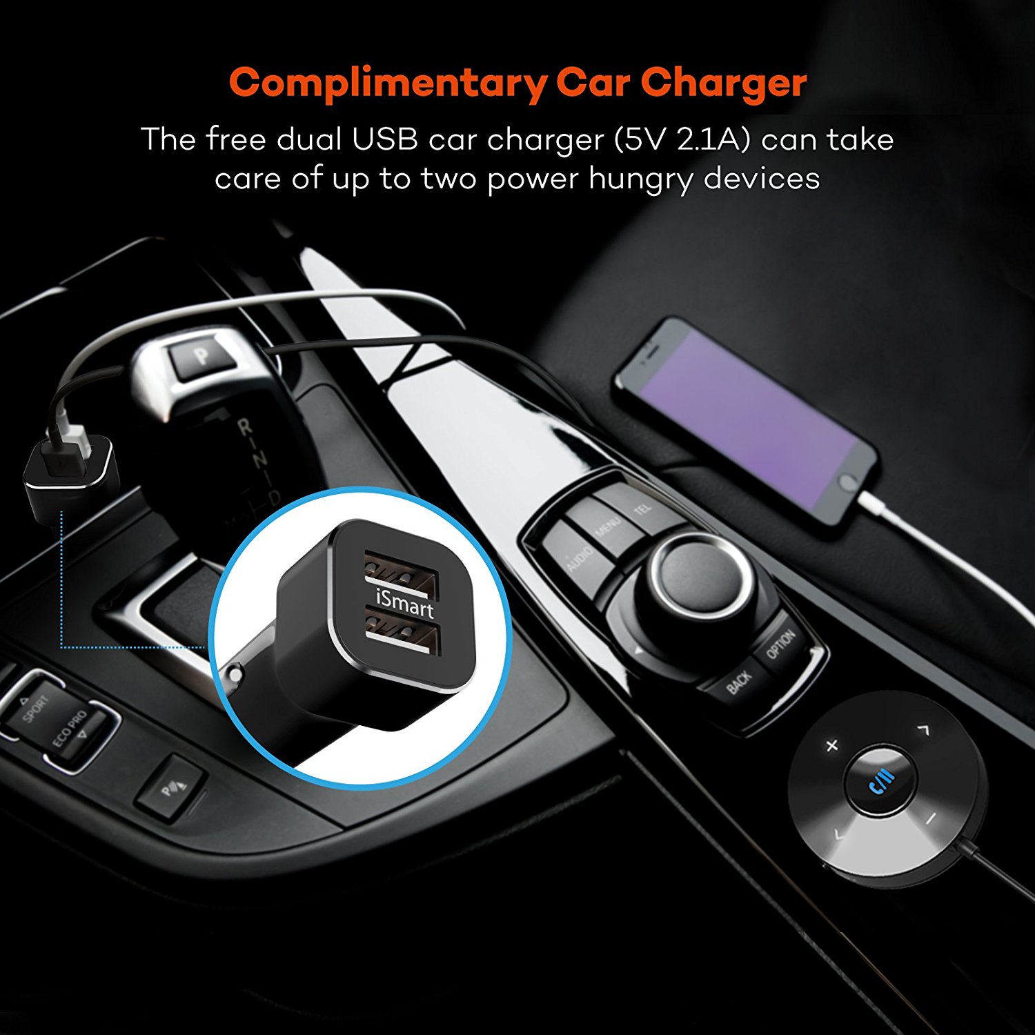 TaoTronics Bluetooth Car Kit, Bluetooth Receiver, Bluetooth 4.2 Hands ...