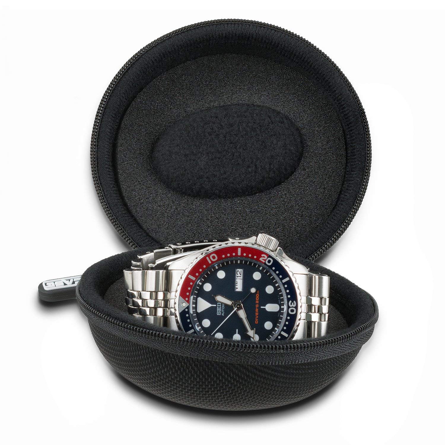 Travel Watch Case Single Watch Box w/Zipper for Proper Watch Storage