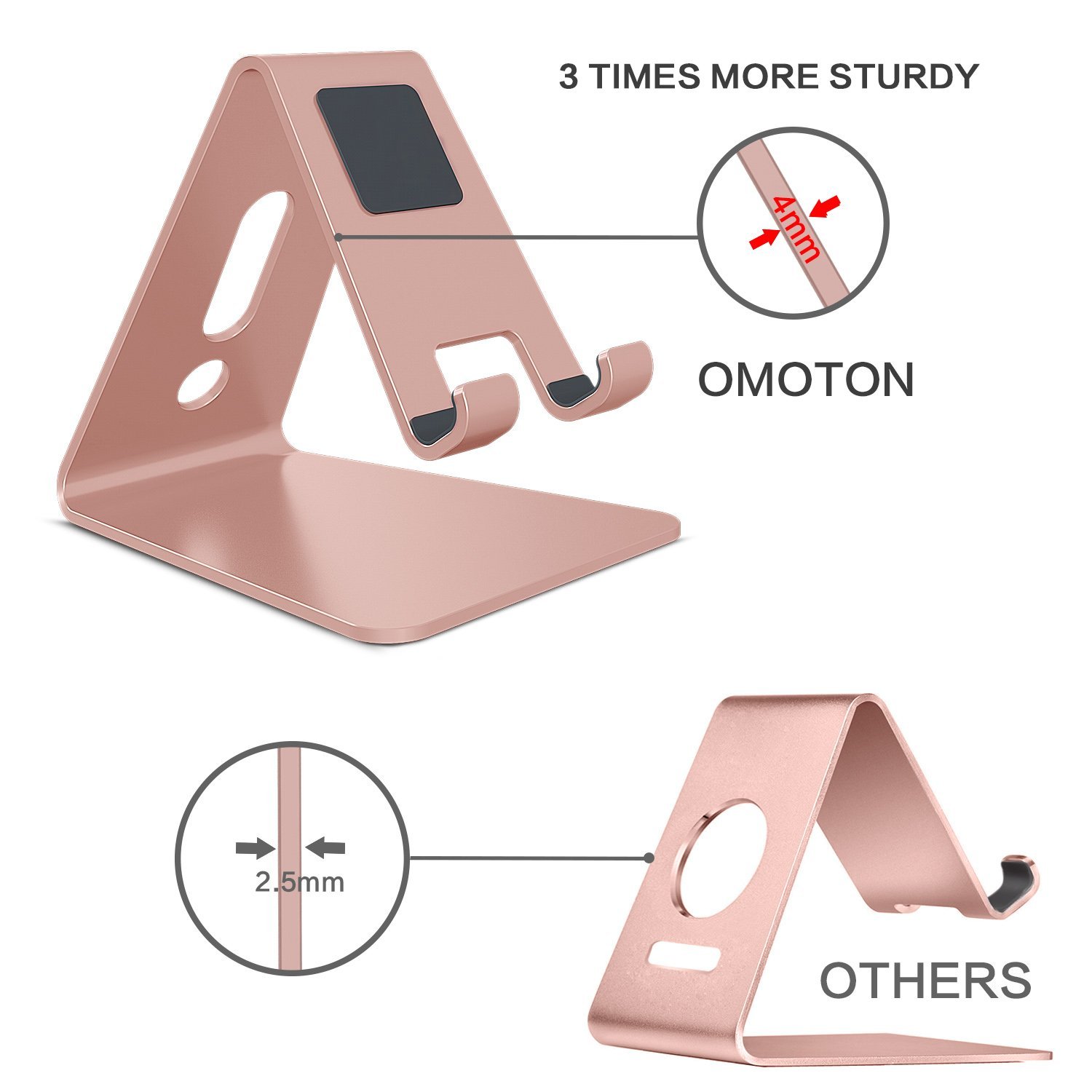[Updated Solid Version] OMOTON Desktop Cell Phone Stand Tablet Stand