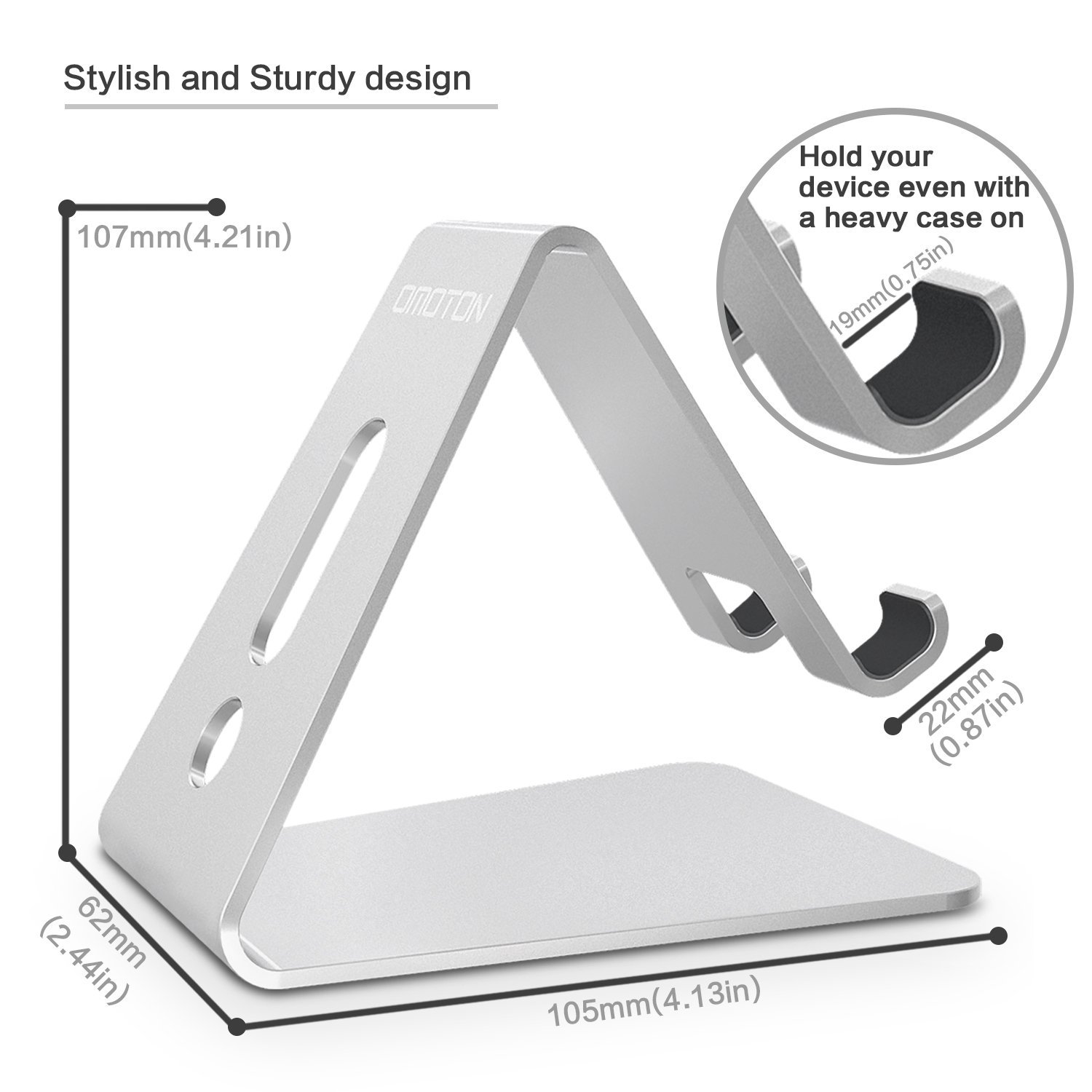 [Updated Solid Version] OMOTON Desktop Cell Phone Stand Tablet Stand