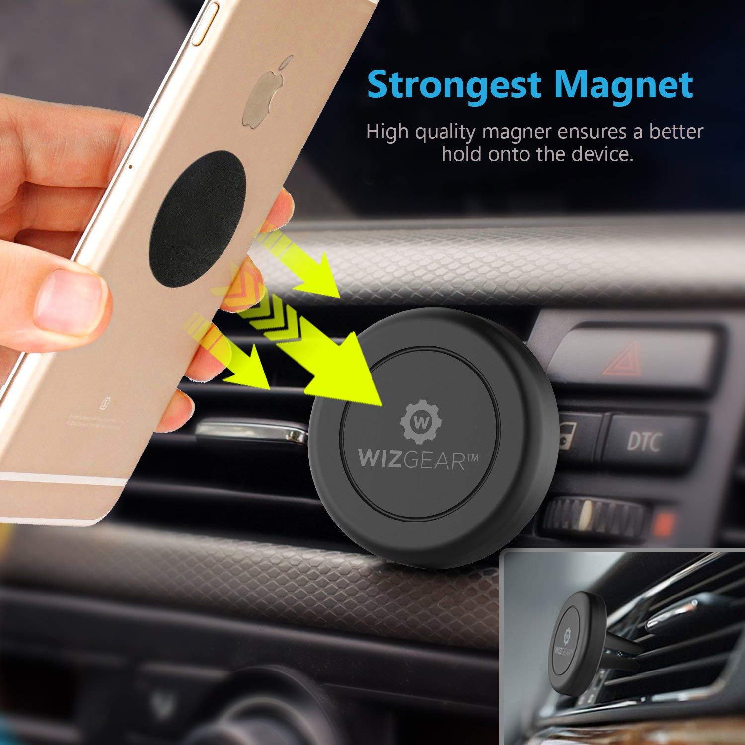 WizGear Universal Air Vent Magnetic Phone Car Mount Holder with Fast ...