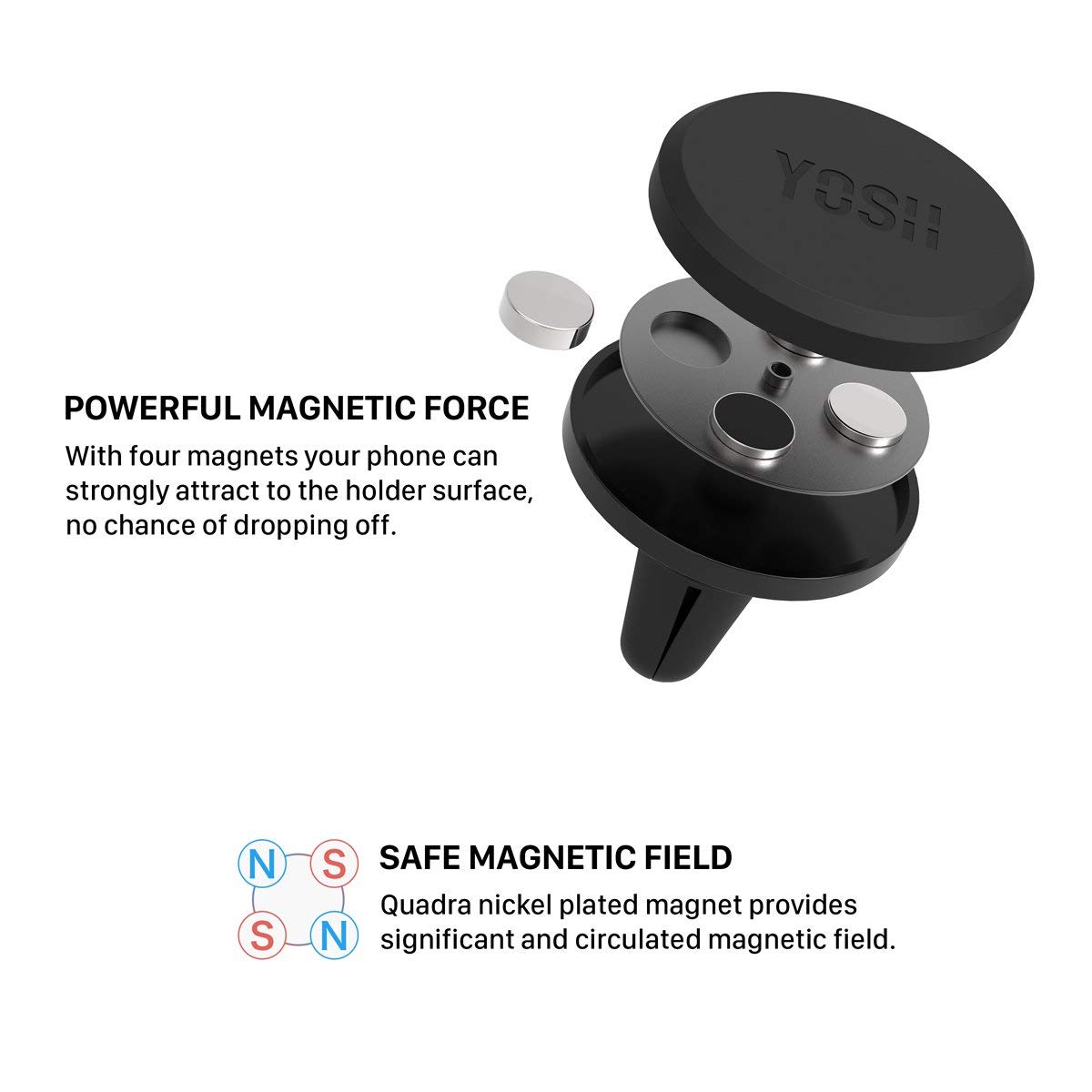 YOSH Vent Mount Universal Car Phone Mount Phone Car Mount Holder Vent Car