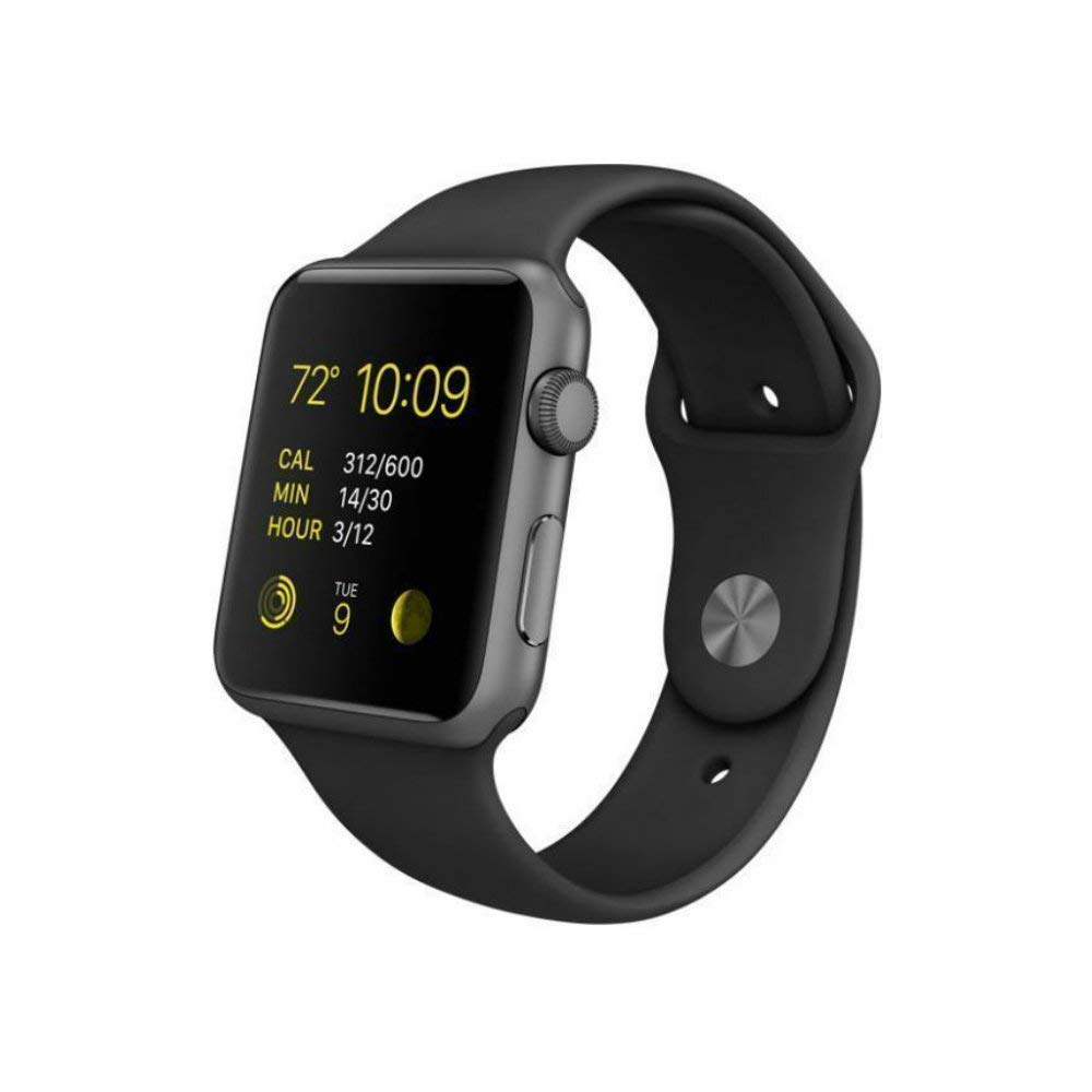 apple watch sport 42mm space gray aluminum case with black sport band