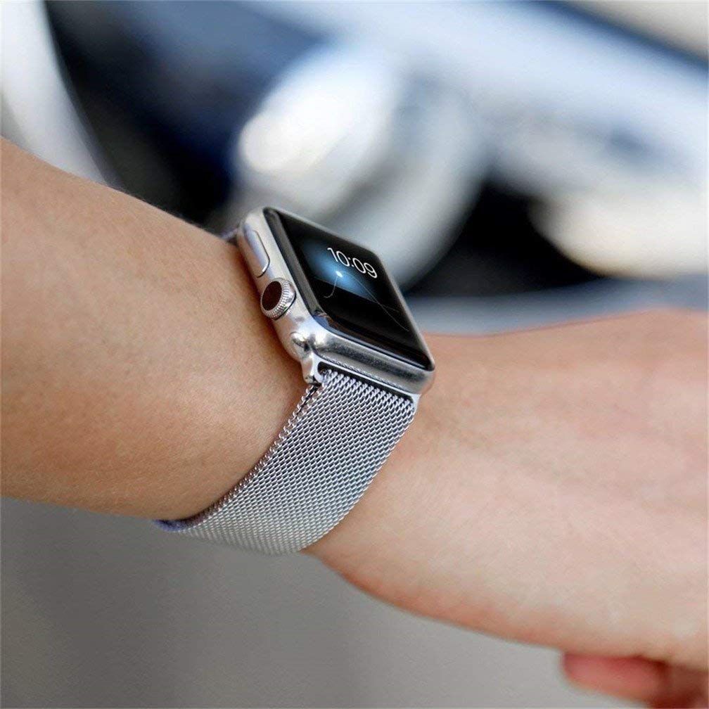 apple watch stainless steel with milanese loop