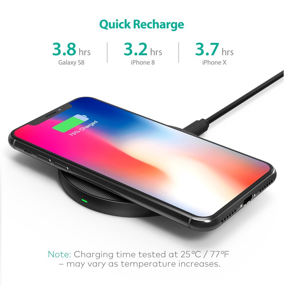 Qi Wireless Charging Pad RAVPower Qi Certified UltraSafe Wireless