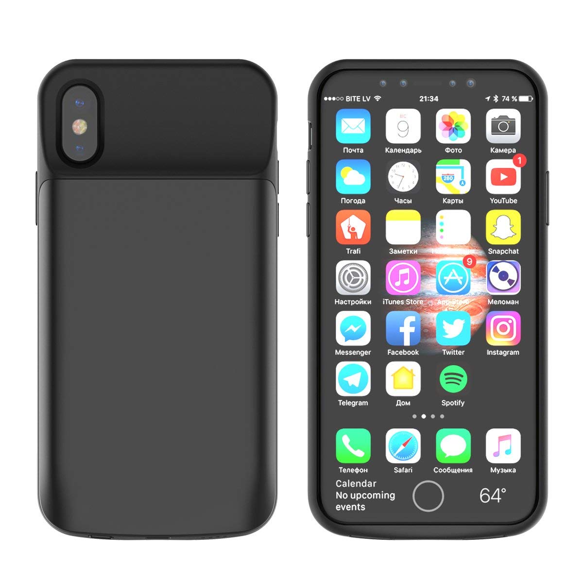 Scheam iPhone X Battery Battery Case Pouches Cover Charger Power Bank