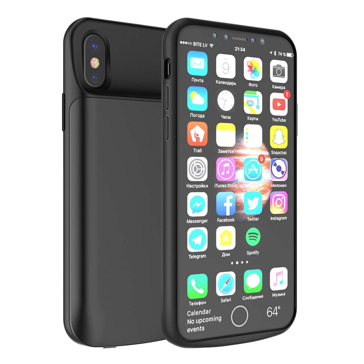 Scheam iPhone X Battery Battery Case Pouches Cover Charger Power Bank
