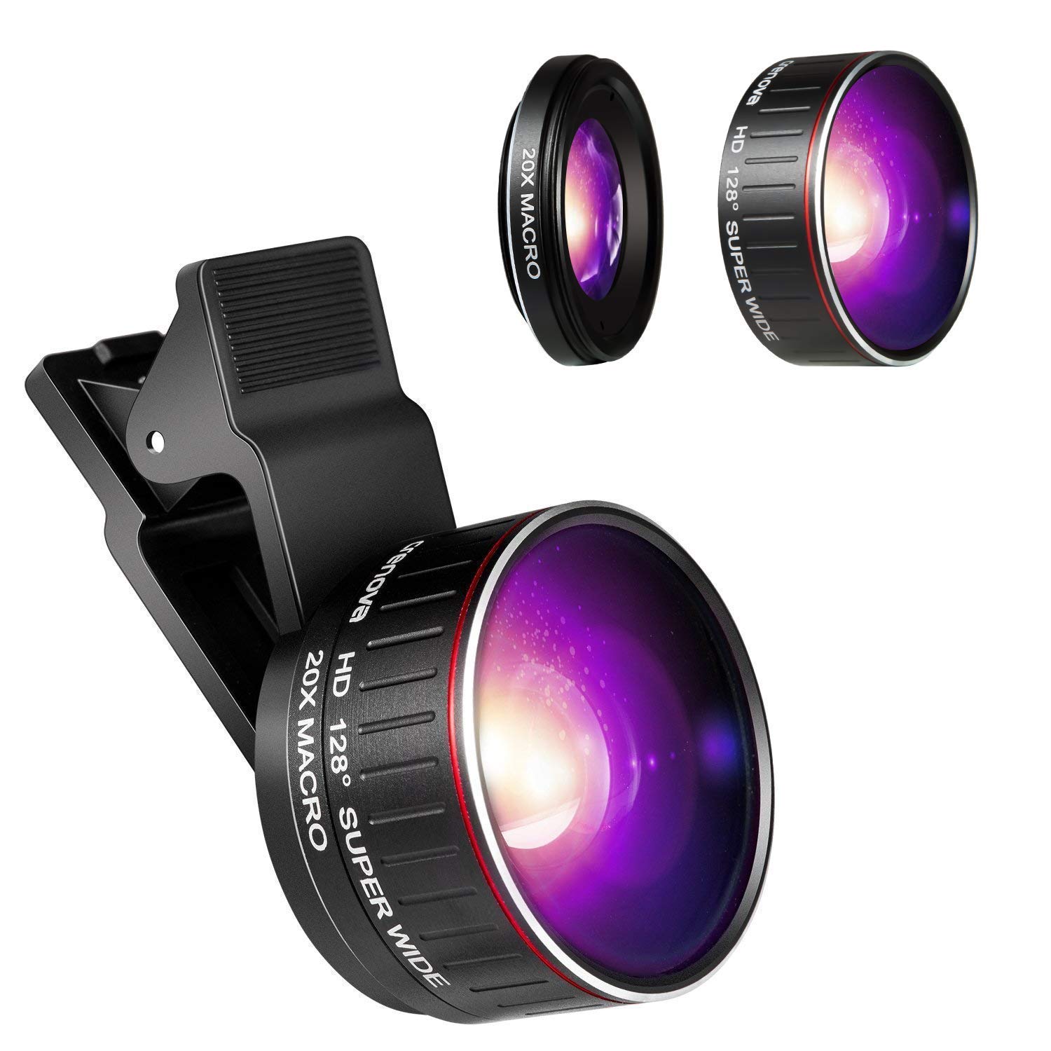 Crenova Phone Camera Lens Kit, 0.45x Wide Angle Lens, HD 128° Super