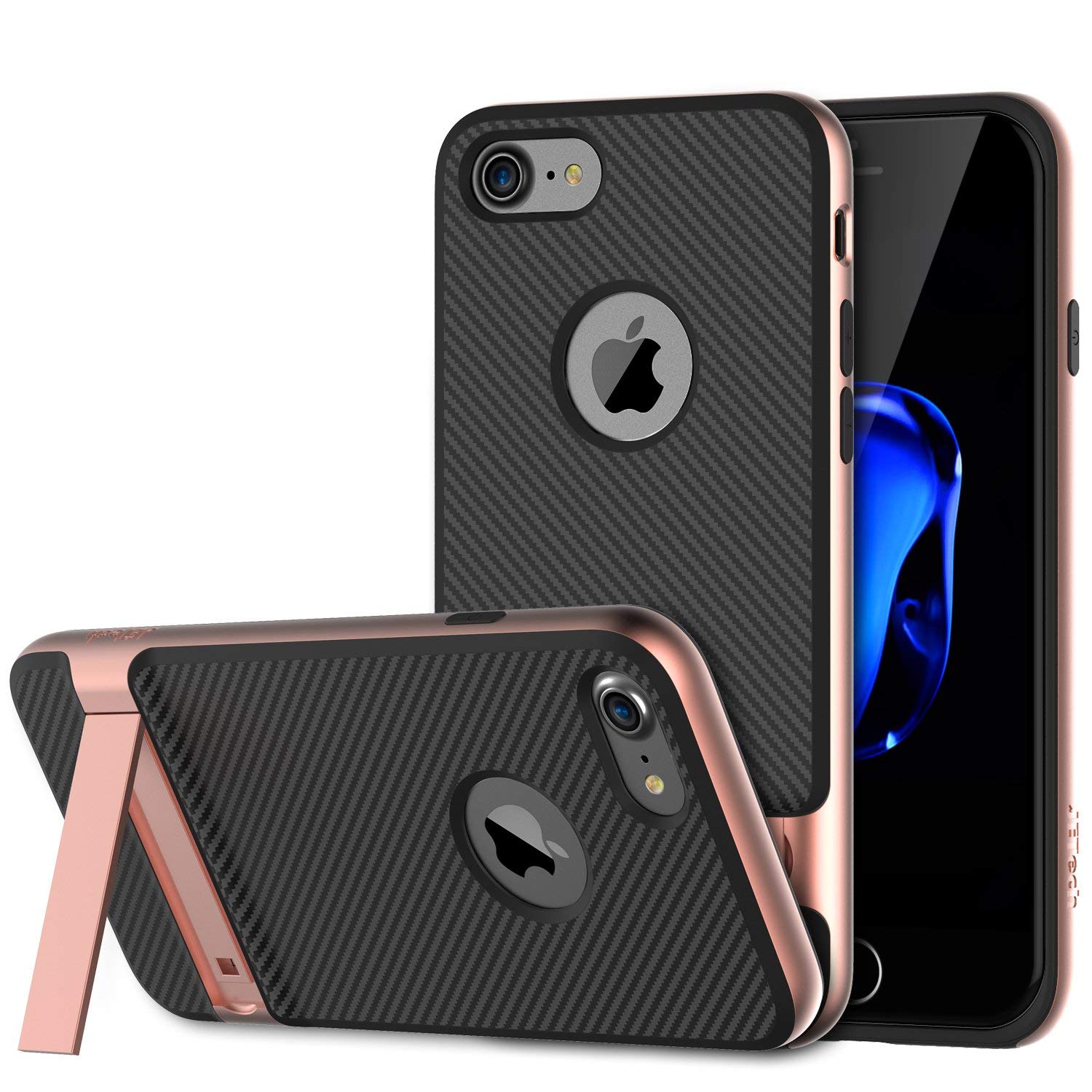 JETech Case for iPhone 8 iPhone 7 with Microfiber and Self Stand (Black