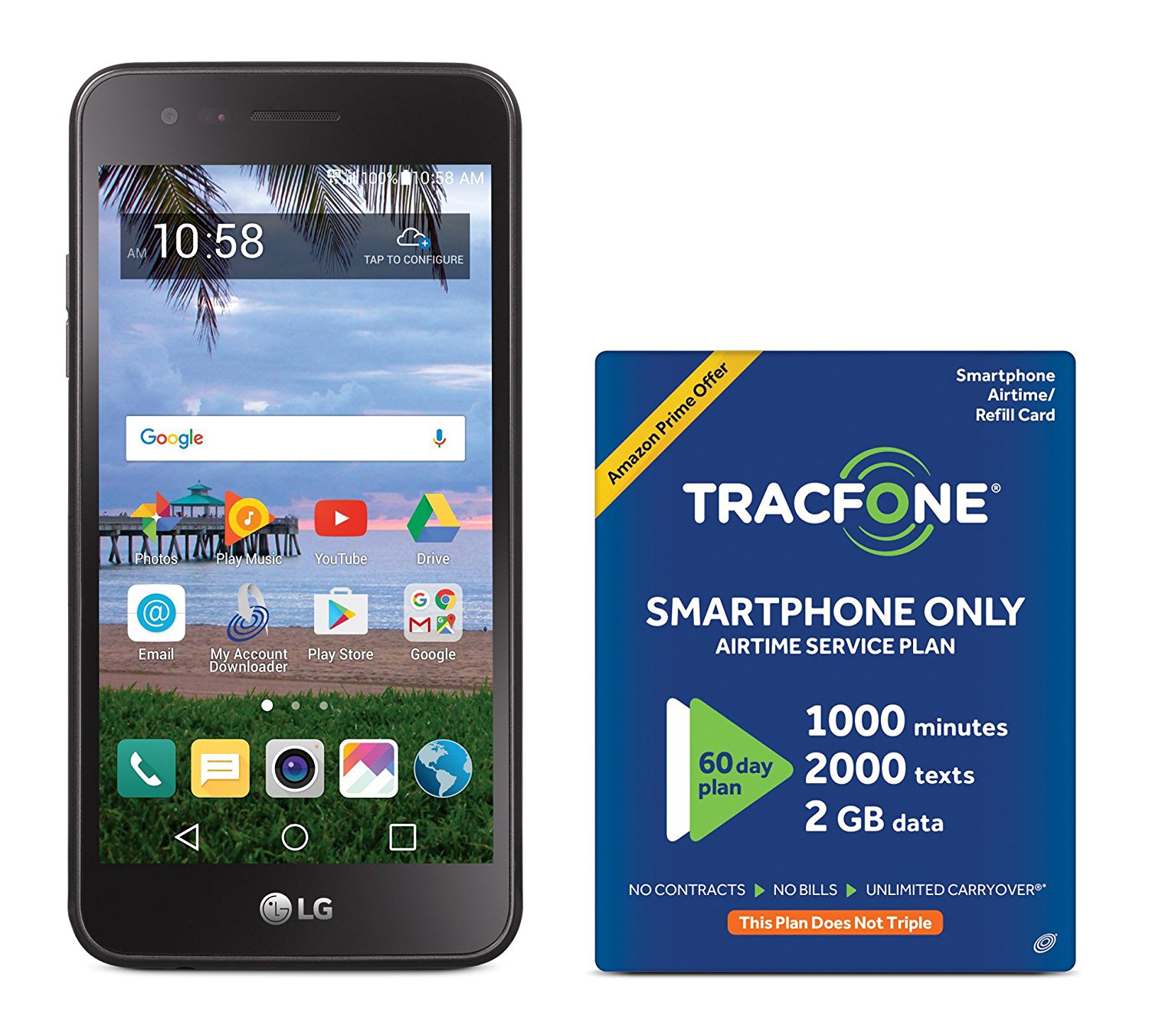 TracFone LG Rebel 2 4G LTE Prepaid Smartphone with Amazon Exclusive