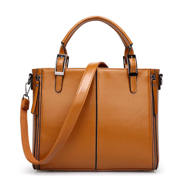 Women High Quality PU Leather Vintage Functional Handbag Shoulder Bag ...