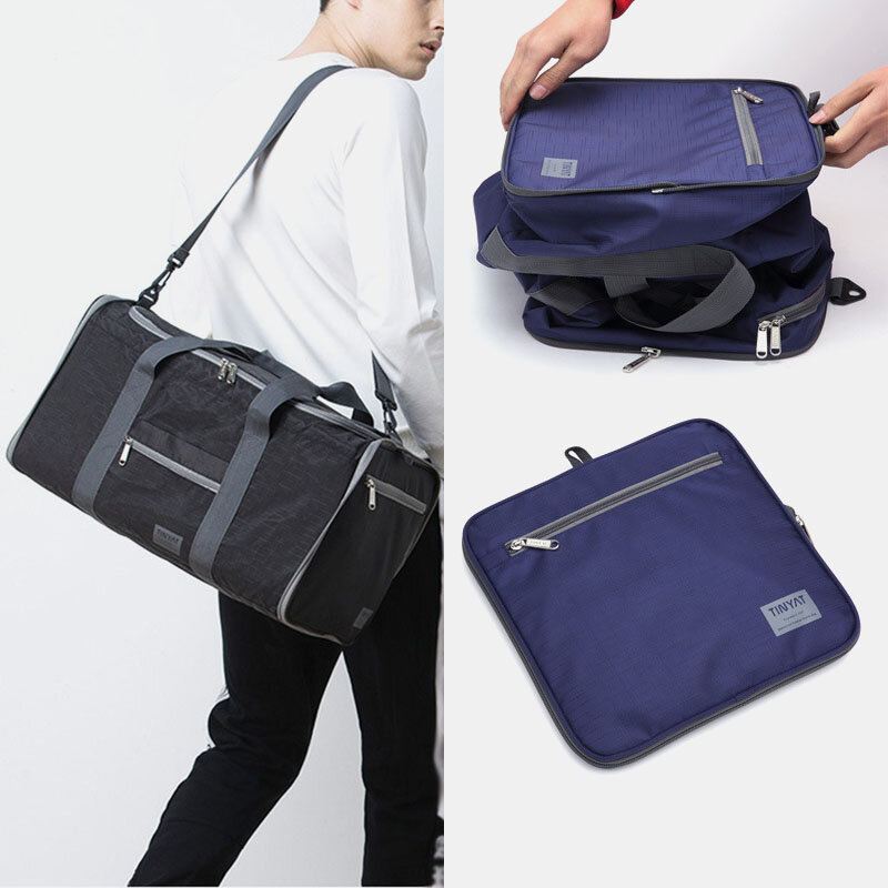 Men Solid Travel Bag Multi-function Foldable Crossbody Bag Handbag ...