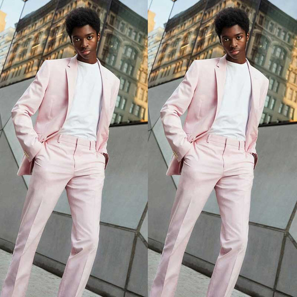 Tailored Man Prom Blazer Groom Jacket Pink Business Coat Pants Costume ...